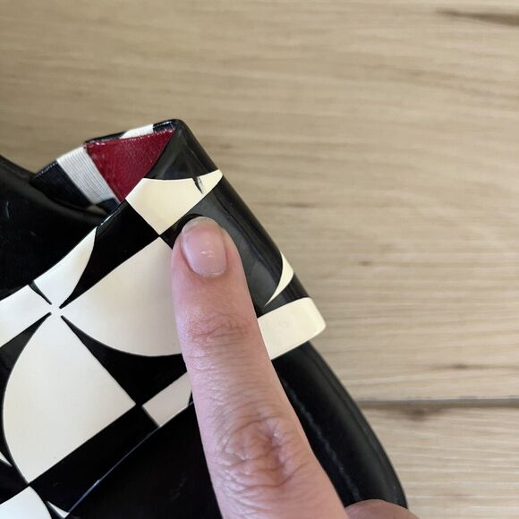 Vintage 90s y2k Mod Chunky Platform Slides Black White Nine West Size 8.5 M - Picture 8 of 11